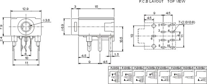 耳机插座PJ3150