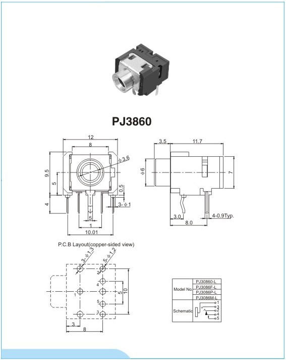 耳机插座PJ3860